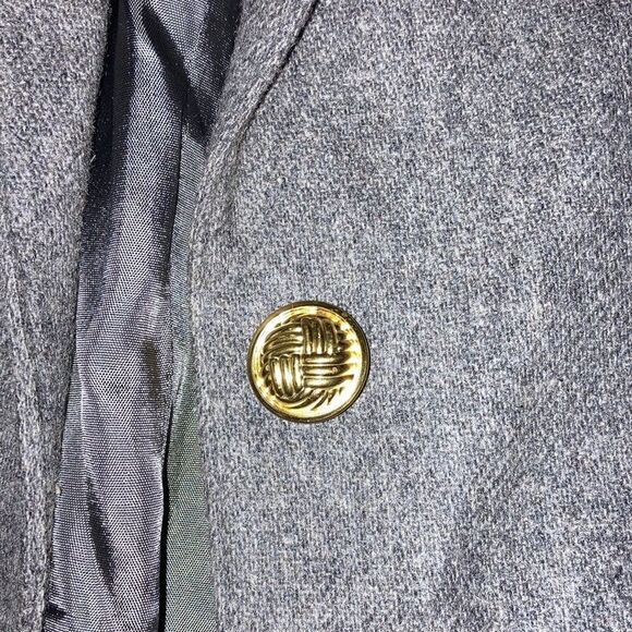 Vintage Casablanca Size 12 Gray 100% Pure Wool Blazer - Picture 2 of 4